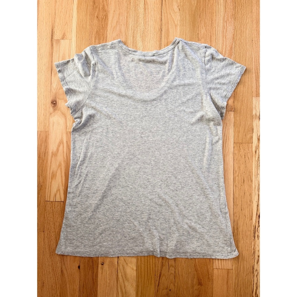Vince Women Heather Gray Scoop Neck T-Shirt Lightweight Layering Indie Sleaze M - Picture 5 of 6